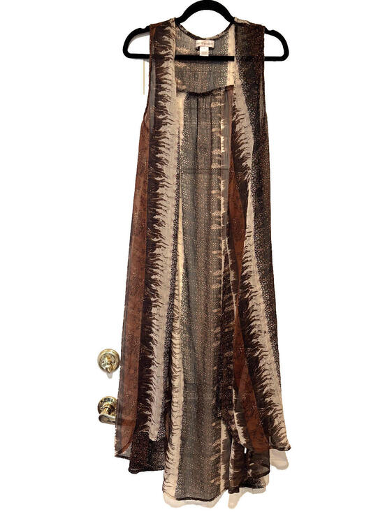 Band of Gypsies Tops - Band of Gypsies sz M brown floral earthy boho sleeveless kimono G